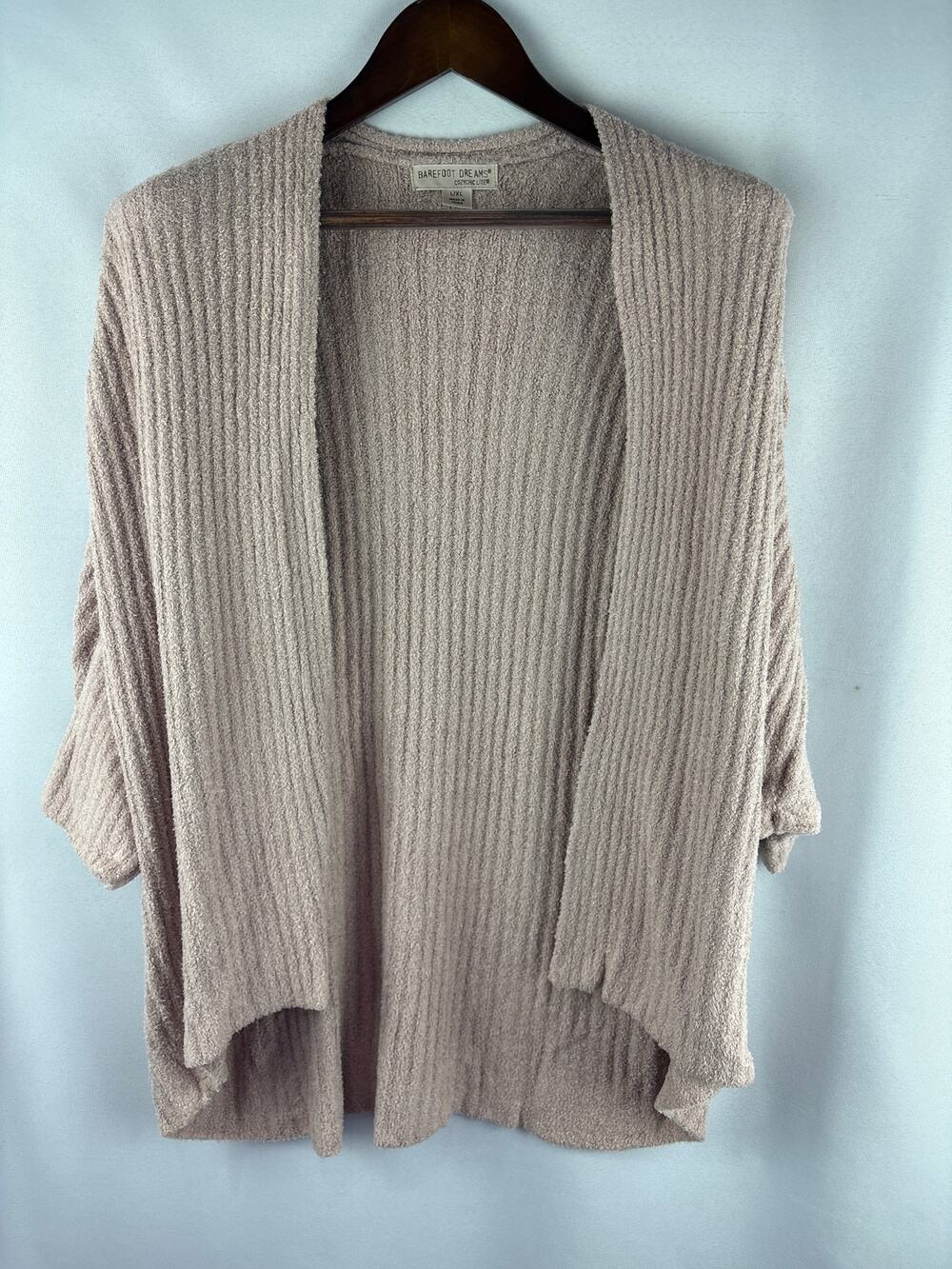 Women’s Barefoot Dreams L/XL Mauvish Beige Cardigan